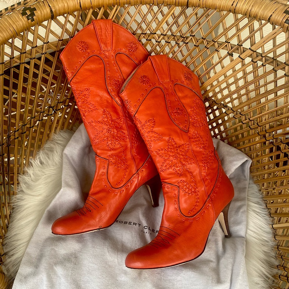 Vintage Leather stiletto western boots